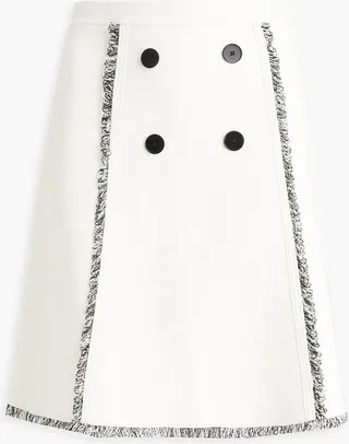 Ketty button-embellished frayed jersey mini skirt