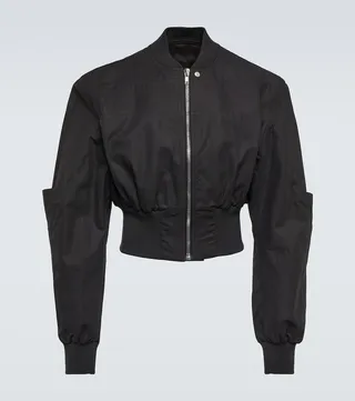 Cropped cotton bomber jacket