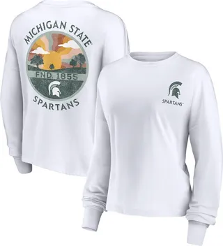 NCAA Michigan State Spartans Women's White Staycation Long Sleeve T-Shirt - L