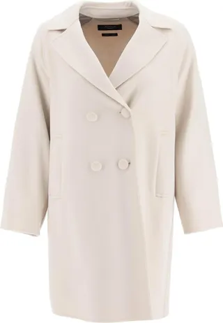 Weekend Max Mara 'rivetto' Double-Breasted Midi Coat In Virgin Wool Blend