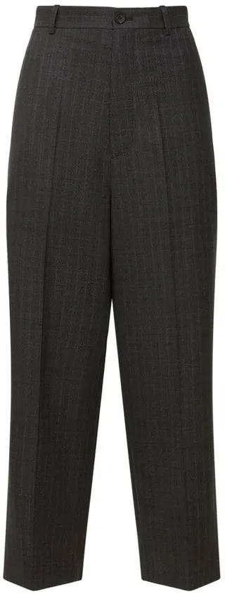 Wool Prince of Wales cropped pants