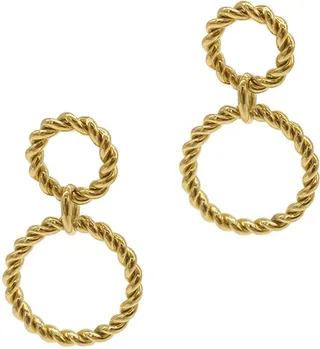 Water Resistant Cable Drop Dangle Hoop Earrings