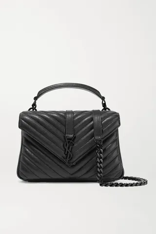 SAINT LAURENT - College Medium Quilted Leather Shoulder Bag - Black