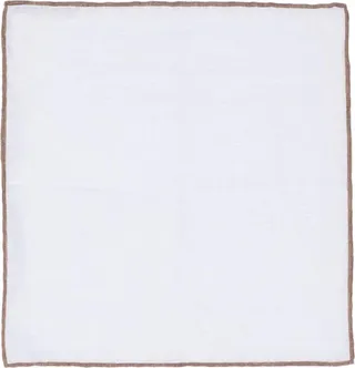 Contrasting-Border Linen Handkerchief
