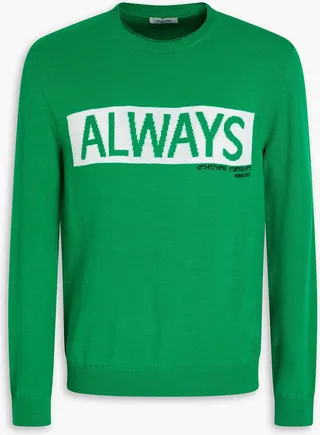 Intarsia wool and cashmere-blend sweater