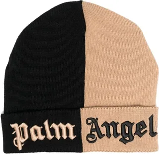 Embroidered Logo Colour-Block Beanie