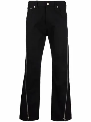 Mid-Rise Straight-Leg Trousers