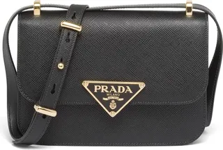 Emblème leather shoulder bag