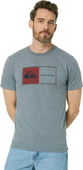 Quiksilver Core Lockup Short Sleeve Tee (Medium Grey Heather) Men's Clothing