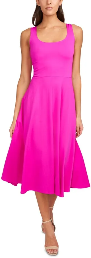 Msk Solid Fit-And-Flare Midi Tank Dress