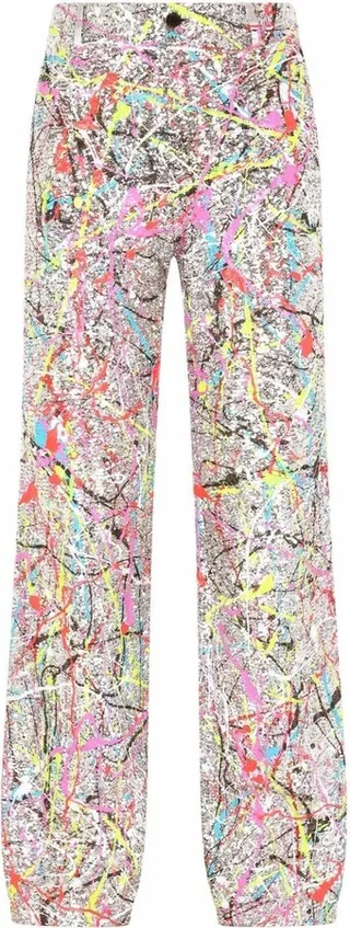 Paint Splatter Wide Leg Suit Trousers