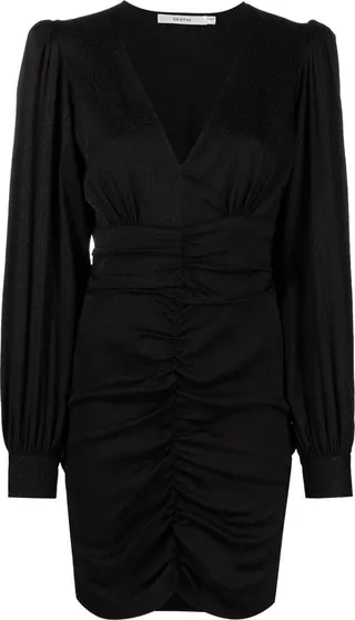 Ruched Long-Sleeved Dress