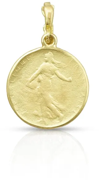 18k Yellow Gold Goddess Coin Classic Enhancer