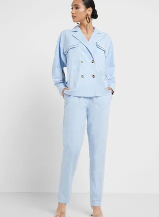 Double Breasted Blazer And Pant Set