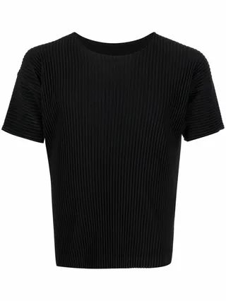 full-pleat crewneck T-shirt