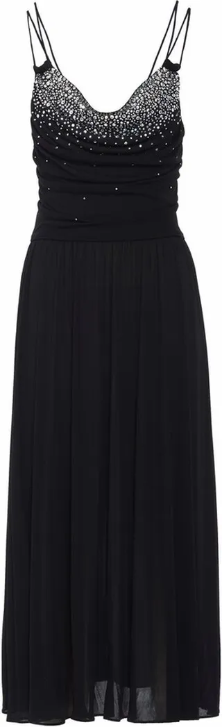 Crystal-Embellished Midi Dress