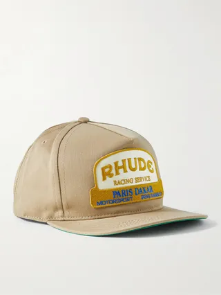 Paris Dakar Logo-Appliquéd Twill Trucker Cap