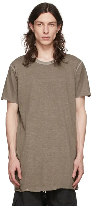 Boris Bidjan Saberi Grey Cotton T-Shirt