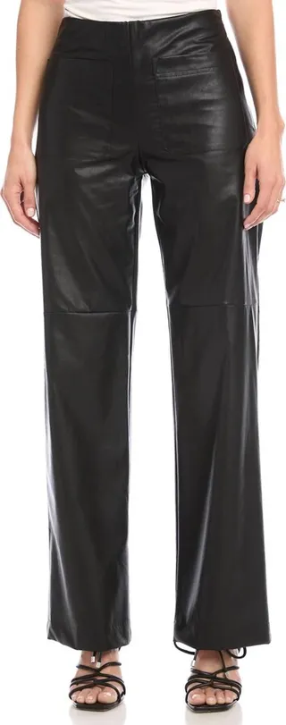 Faux Leather Pant in Black