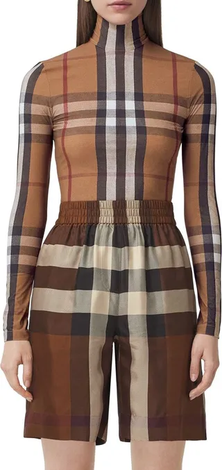 Emery Check Turtleneck Top