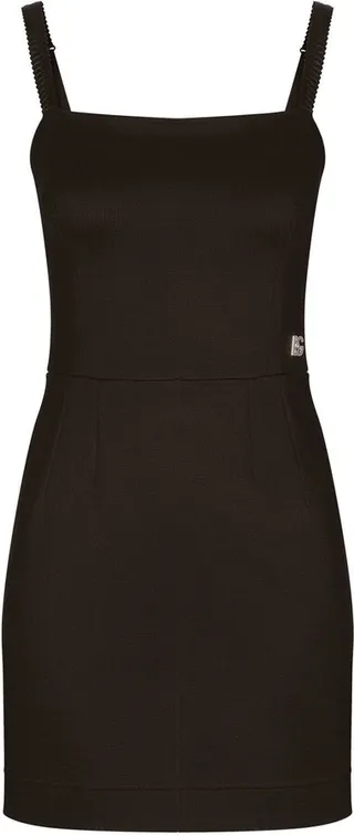 Logo Plaque Sleeveless Mini Dress