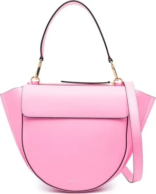 'hortensia' Pink Medium Crossbody Bag With Logo In Leather Woman Tory Burch