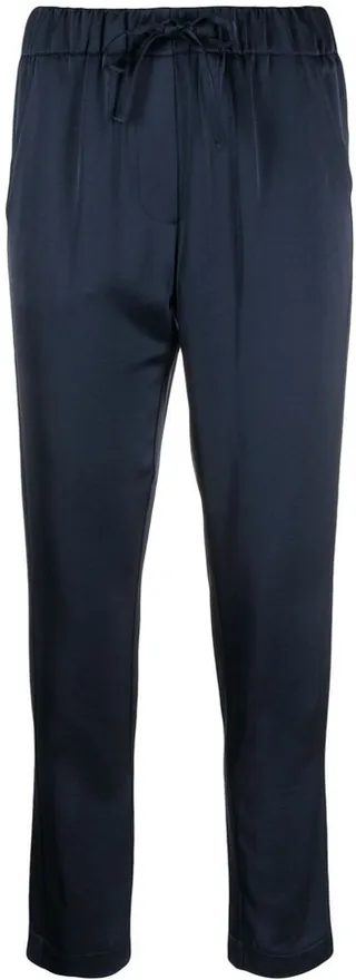 Cropped Satin Track Trousers