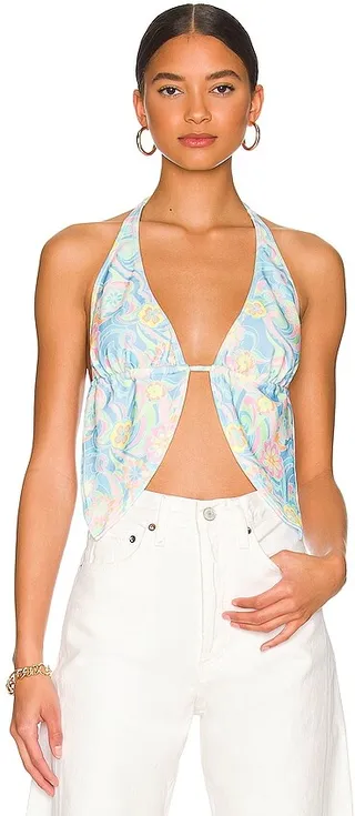 Harper Terry Halter Crop Top