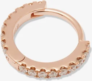 18K Rose Gold Eternity Diamond Hoop Earring