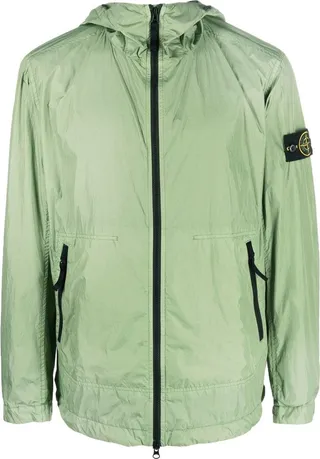 Logo-Patch Zip-Up Bomber Jacket