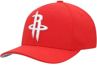 Men's Mitchell & Ness Red Houston Rockets Team Ground Stretch Snapback Hat