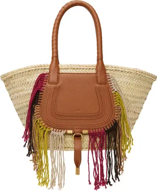 Chloé Tan Medium Marcie Basket Tote