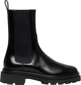 Leather combat boot