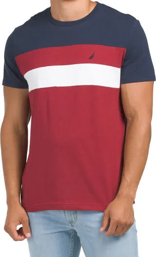 Color Block Bold Stripe Short Sleeve Tee