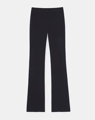 Petite Finesse Crepe Gates Side Zip Flared Pant