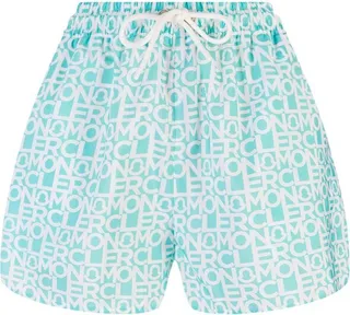 Moncler Logo Monogrammed Drawstring Swim Shorts