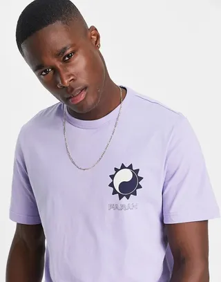 Farah Mackey yin yang cotton t-shirt in lilac