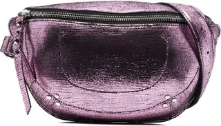 Lino lamé metallic belt bag