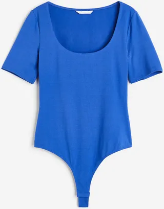 Short-sleeved Thong Bodysuit