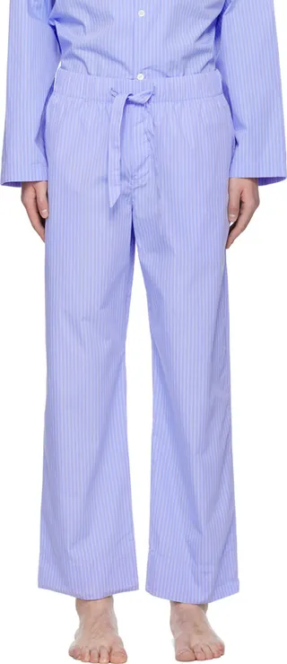 Tekla Blue Striped Pyjama Pants