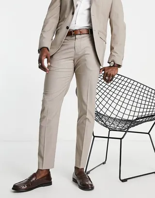 Selected Homme slim fit suit pants in sand