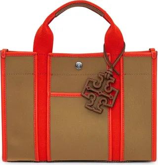 Tory Burch Logo Plaque Strapped Tote Bag