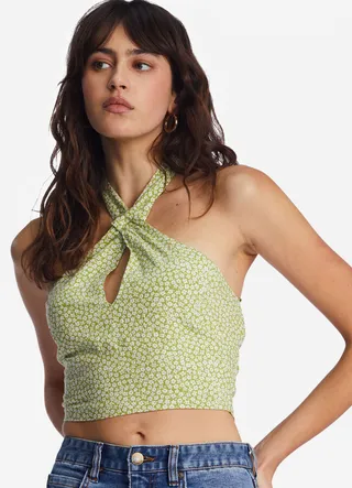 BILLABONG Retro Wave Womens Halter Crop Top