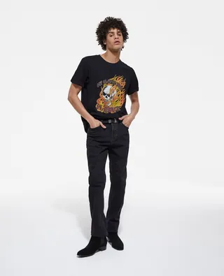 Black T-shirt with screen print
