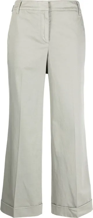 Wide-Leg Cropped Trousers