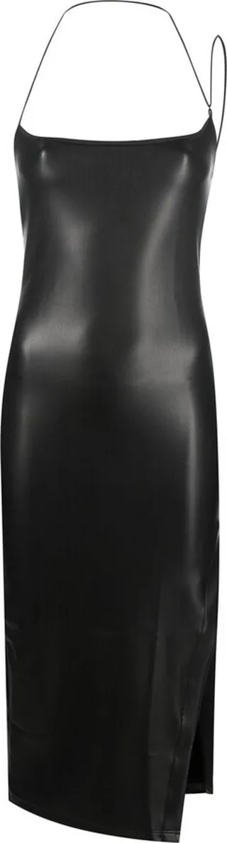 Rocco vegan leather halterneck midi dress