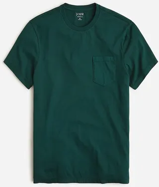 Broken-in short-sleeve pocket T-shirt