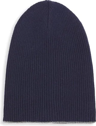 Cashmere Rib-Knit Beanie