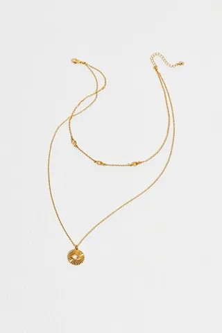 Gold Plated Wish Upon A Star Layered Necklace by Free People