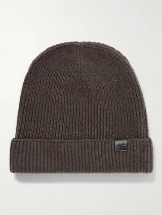 Logo-Appliquéd Ribbed Cashmere Beanie